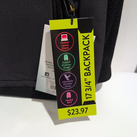 Eastsport Unisex PRINCE TOP LOADER Backpack Padded Tech & Bottle Pocket NEW - Picture 2 of 8